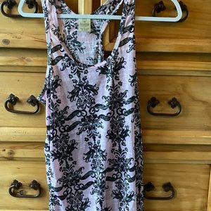 Black and Pink floral yoga tank